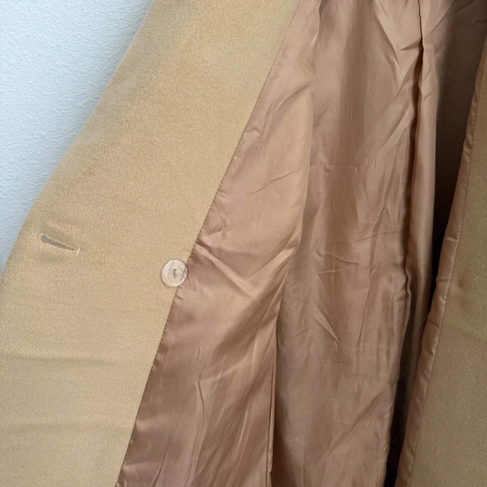 Lulus Harriet Long Double-breasted Tan Coat Brown - Size M - Picture 6 of 6